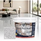 Tarano Epoxy Colored Sand Floor Paint for Concrete, Self-Leveling Coating | High-Gloss, Wear-Resistant, Non-Slip, Marble-Effect Finish for Garage, Indoor &amp; Outdoor Use (White Marble Gray, 35 Oz/1KG)