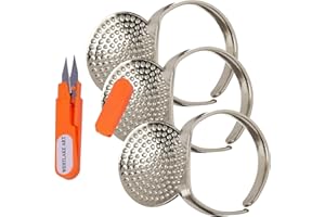 westlake art Adjustable Ring Thimble, Sewing Thimble with Plate for Sewing Precision & Comfort | Bundled with Westlake Art Embroidery Scissors, Metal Construction, Versatile Quilting