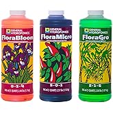 General Hydroponics FloraSeries Hydroponic Nutrient Fertilizer System Trial Pack with FloraMicro, FloraBloom and FloraGro, 1 