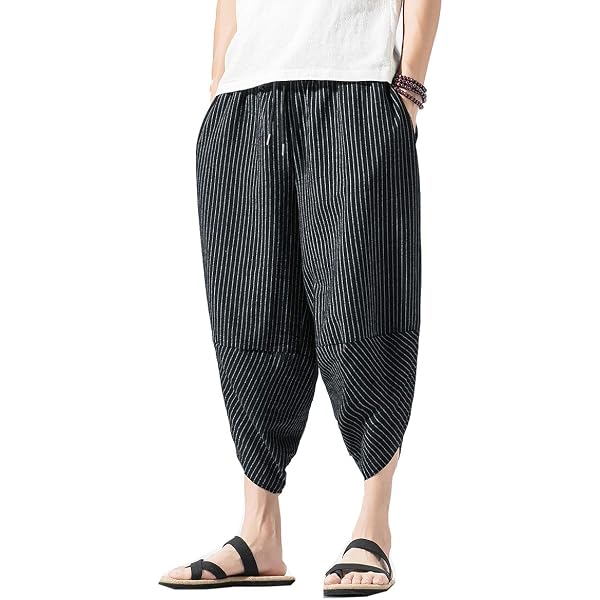 Men's Chinese Kung Fu Pants Tai Chi Trousers Training Wushu Lace Up Harem Pants