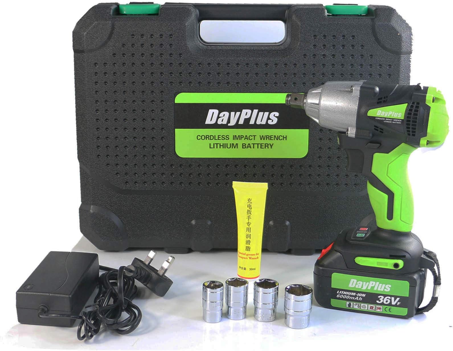 18V Electric Impact Wrench 6000mAH Lithium-Ion Battery 460Nm Torque LED Working Light Cordless Wrench Driver kit with Sockets Charger and Case, 5 Year Warranty