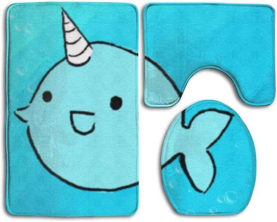 Set Di 3 Tappetini Da Bagno Antiscivolo A Forma Di U Con Simpatici Sorrisi Narwhal Amazon It Casa E Cucina