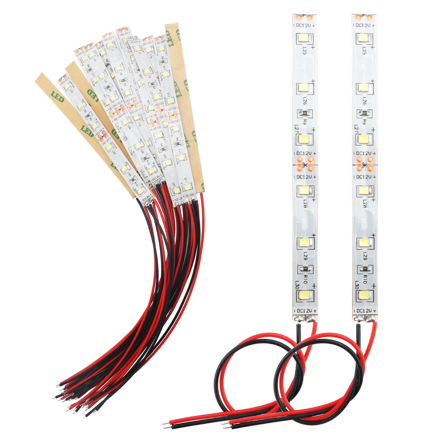 YIXISI 15 PCS 100mm Prewired Strip LED Light, 2335 SMD LED, 12V - 18V, White