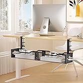 Punmoy Cable Management Under Desk 25.12", Extra Large Desk Cable Organizer No Drill for Home, Wire Management Tray with Adju