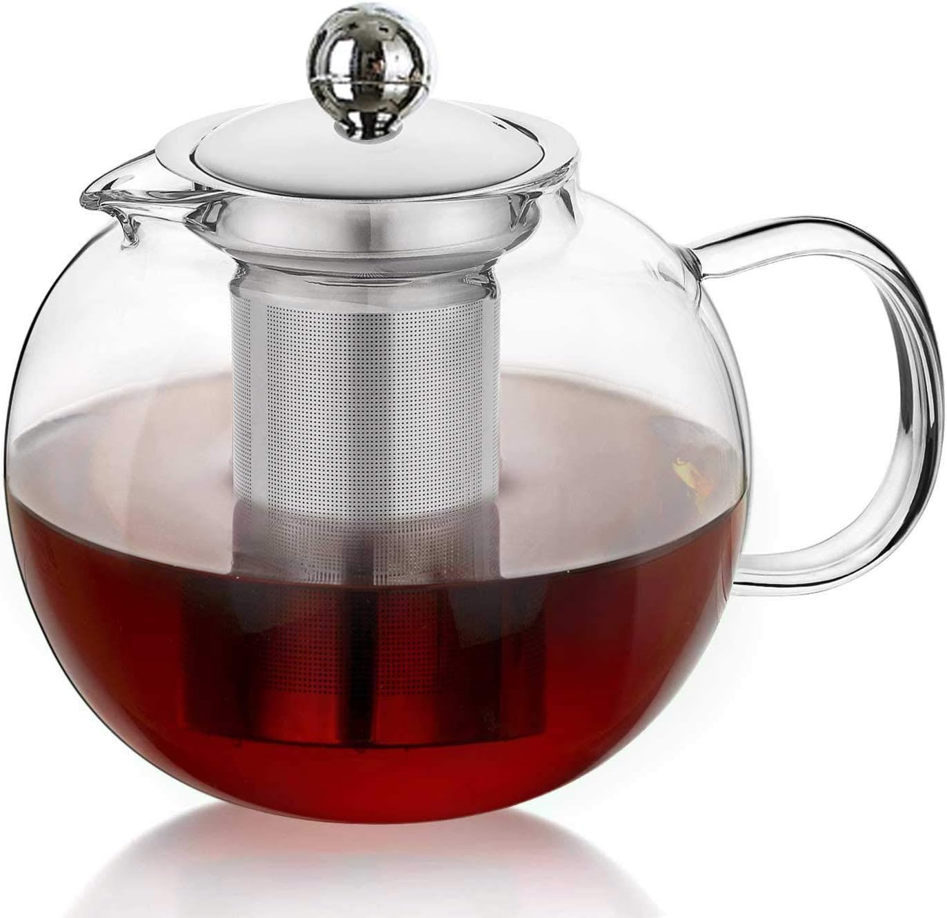 Hwagui Large Clear Glass Teapot with Removable Tea