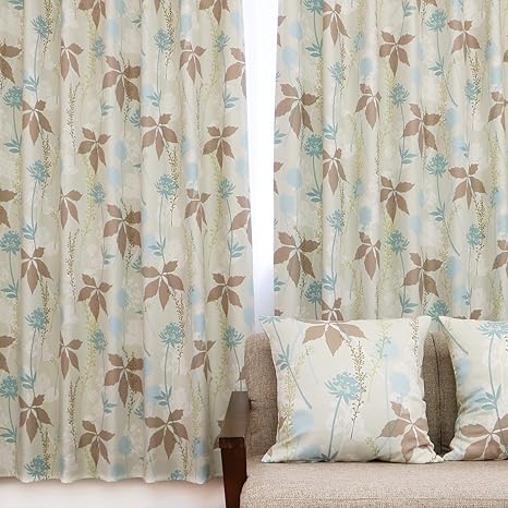Amazon Co Jp 満天カーテン Zara H Mのデザイナーズ カーテン 北欧 大人プリント カーテン 形状記憶加工 2級遮光 リリオペ ベージュ 単品 幅100x丈150cm 2枚入 ホーム キッチン