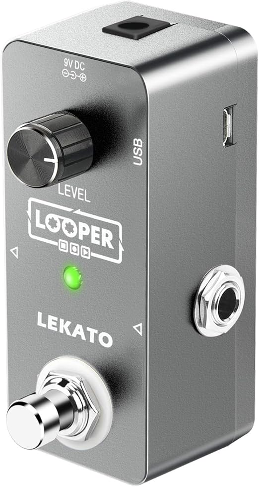 Loop Pedal,LEKATO Guitar Looper Unlimited Overdubs Loop Station with 5