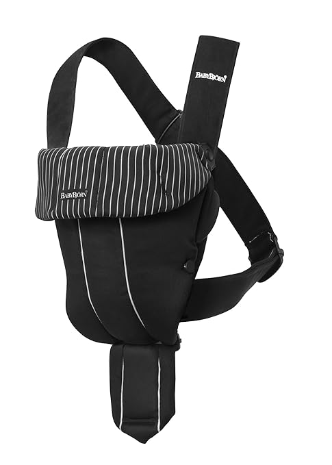 BABYBJORN Baby Carrier Original - Black/Pinstripe, Cotton