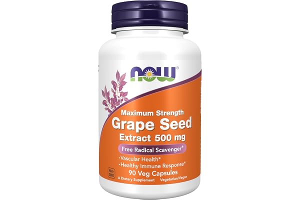 NOW Grape Seed Extract, Maximum Strength 500 mg - 90 Veg Capsules