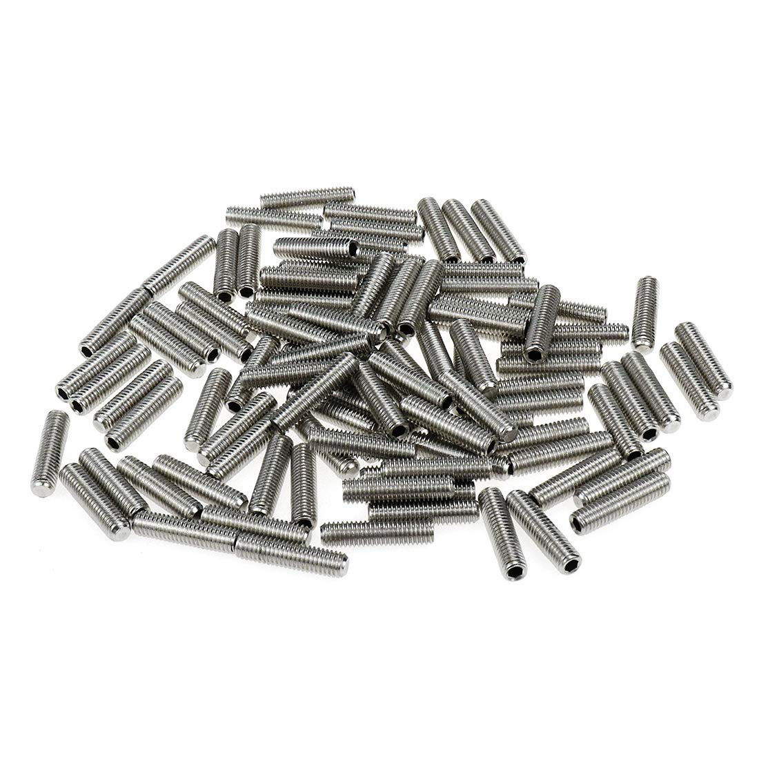 Photo 1 of Sscon 100PCS M5 x 20mm Flat Point Grub Screws Hex Socket Set Screw