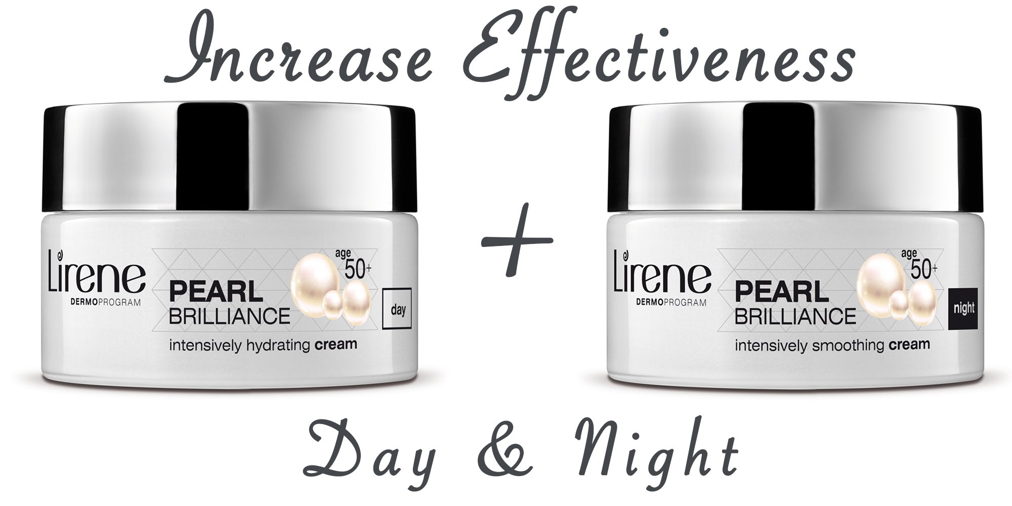 Intensively Hydrating Moisturizer Day Cream by Lirene - Collagen Booster Hydrating Complex - with Pearl Extract, Shea Butter and UV Protection for 50+ Women - 50 ml