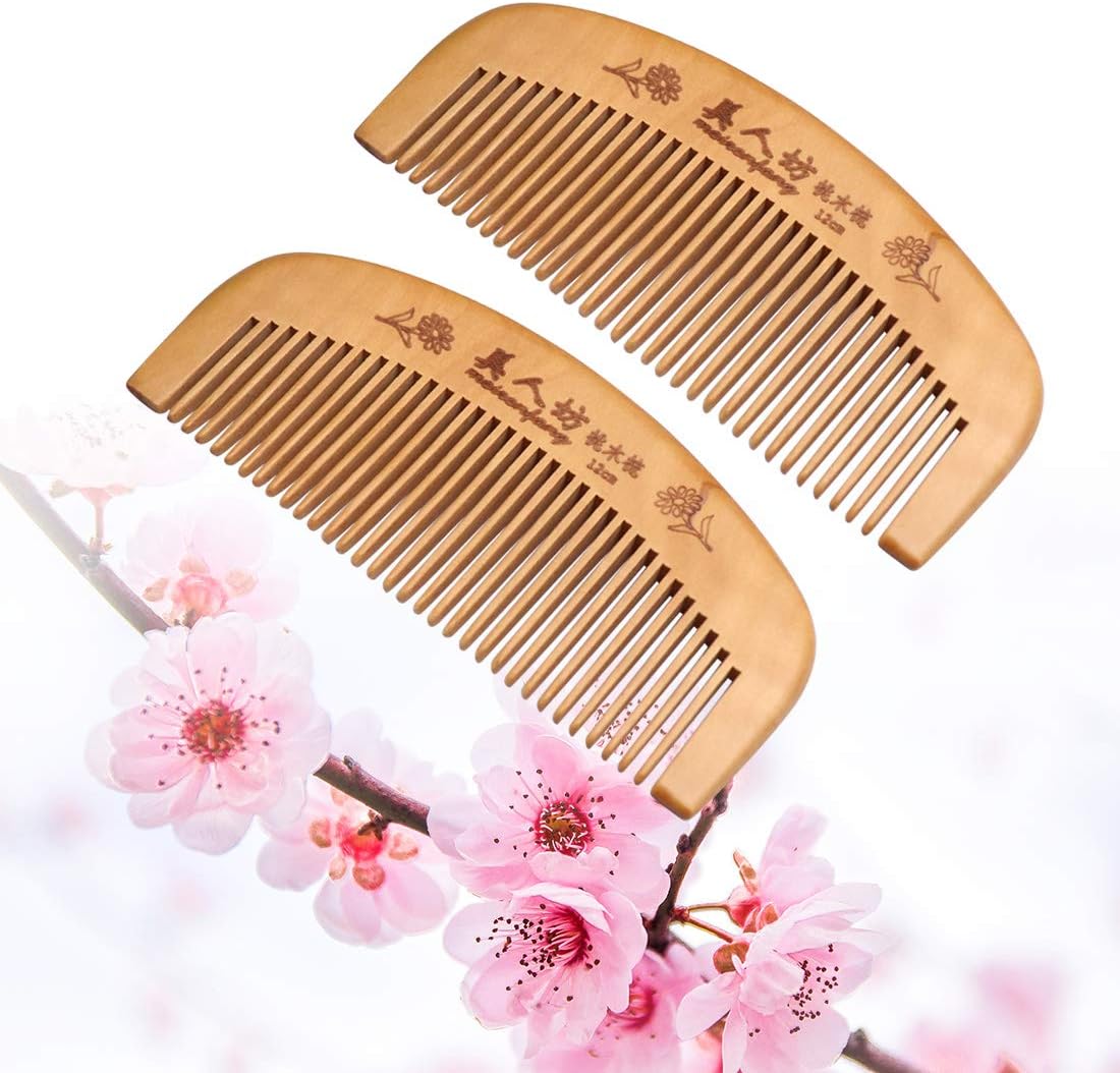 Handmade Wooden Hair Comb for Curly Wide Toothed Wooden Comb Anti Static and Barrier Free Hand Brushing Beard Hair Suitable for Women Male Static Natural Wood Sandalwood Comb (12 cm) - Image 5