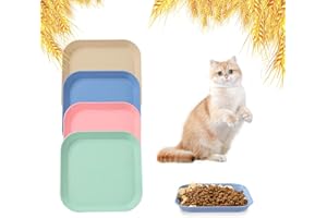 HMDZMR Whisker Fatigue Relief Cat Bowl, 6 Inch Shallow Cat Food Dish Cat Wet Feeding Bowls Wide and Small Pet Plate for Kittens and Short Legged Cat (4Pcs)