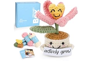 CROCHETBOX Crochet Kit for Beginners Adults - Tulip Plants Starters Crochet Kit, Beginners Crocheting Kitting for Adults Kids, DIY Craft Gifts with Crochets Yarns, Hook, Step-by-Step Video, Instruction