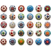 JGARTS 20 X Mix Vintage Look Flower Ceramic Knobs Door Handle Cabinet Drawer Cupboard Pull