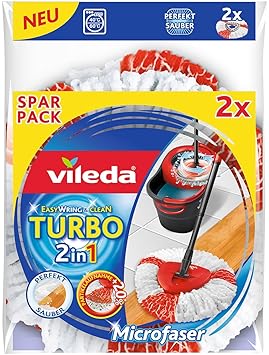 Vileda Turbo 2 In 1 EasyWring & Clean Ersatzkopf Doppelpack, 2 Stück