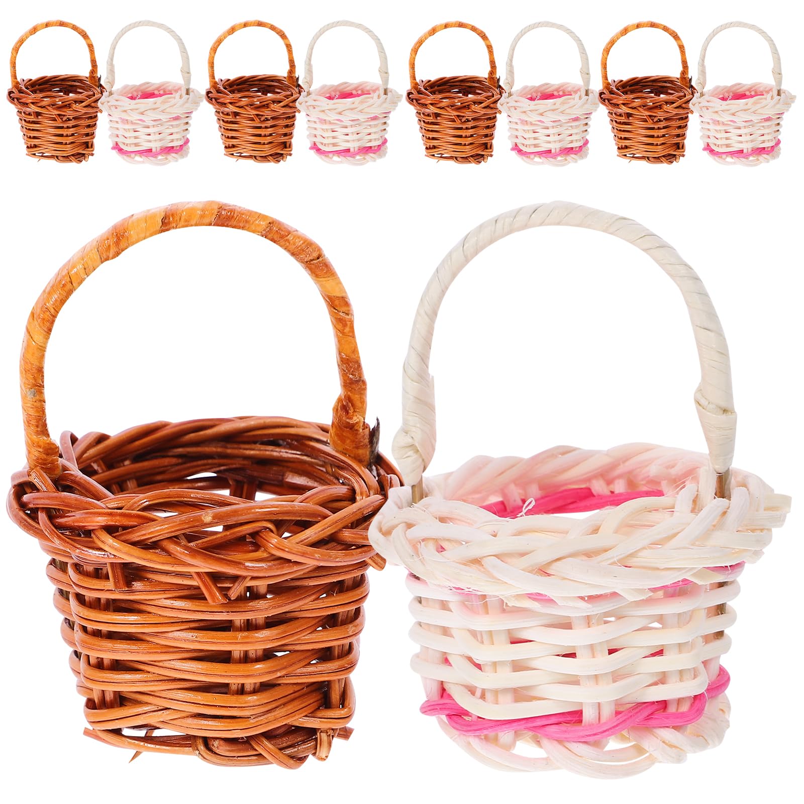 Toddmomy Miniature Rattan Basket 2.75X1.97 Inch Hand Woven Wicker Basket for Home Decoration Photography Props Garden Display