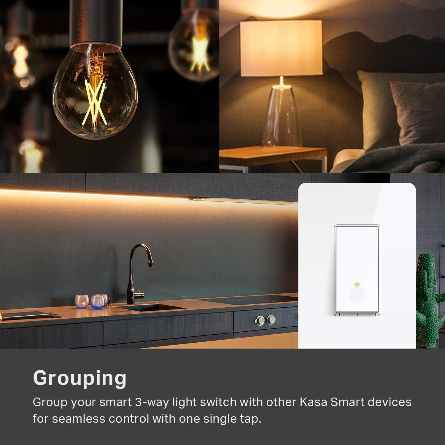 Kasa 3 Way Smart Switch by TP-Link, Wifi Light Switch works with Alexa and Google Home, Neutral Wire Required, No Hub Required, UL Certified, 1-Pack(HS210) - - 
