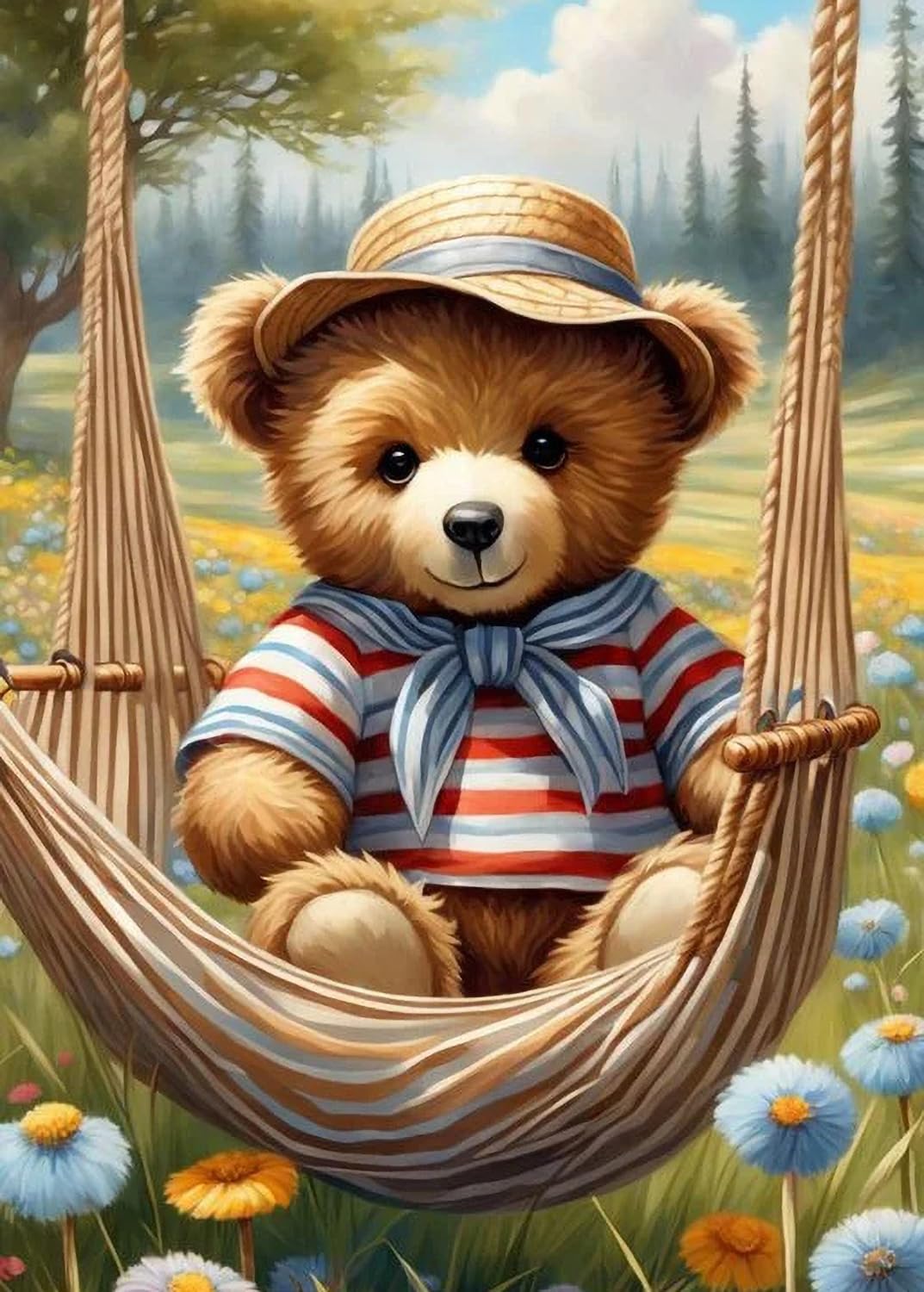 GLXPOG Diamond Painting Kits for Adults Cartoon Bear Diamond Art Cartoon DIY 5D Full Drill Crystal Painting Rhinestone Embroidery Art Crafts Home Wall Decor Gifts 30x40cm | 12x16 inch