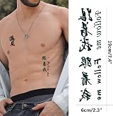 Aresvns 130+ Chinese Character Temporary Tattoos Realistic Waterproof Word Fake view 3