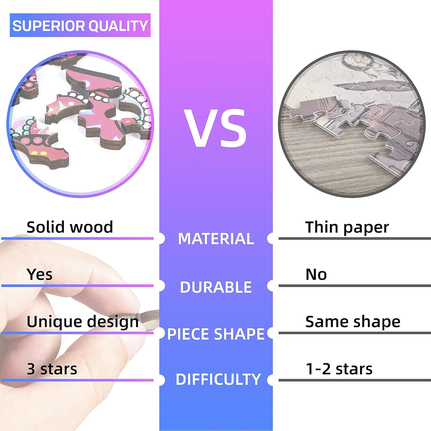 MOSUNECE Wooden Puzzles for Adults and Kids,Animal Shape Puzzles,Wooden Puzzles,Unique Family Decoration Butterfly Puzzles DIY Gift for Teens,Family: Toys & Games