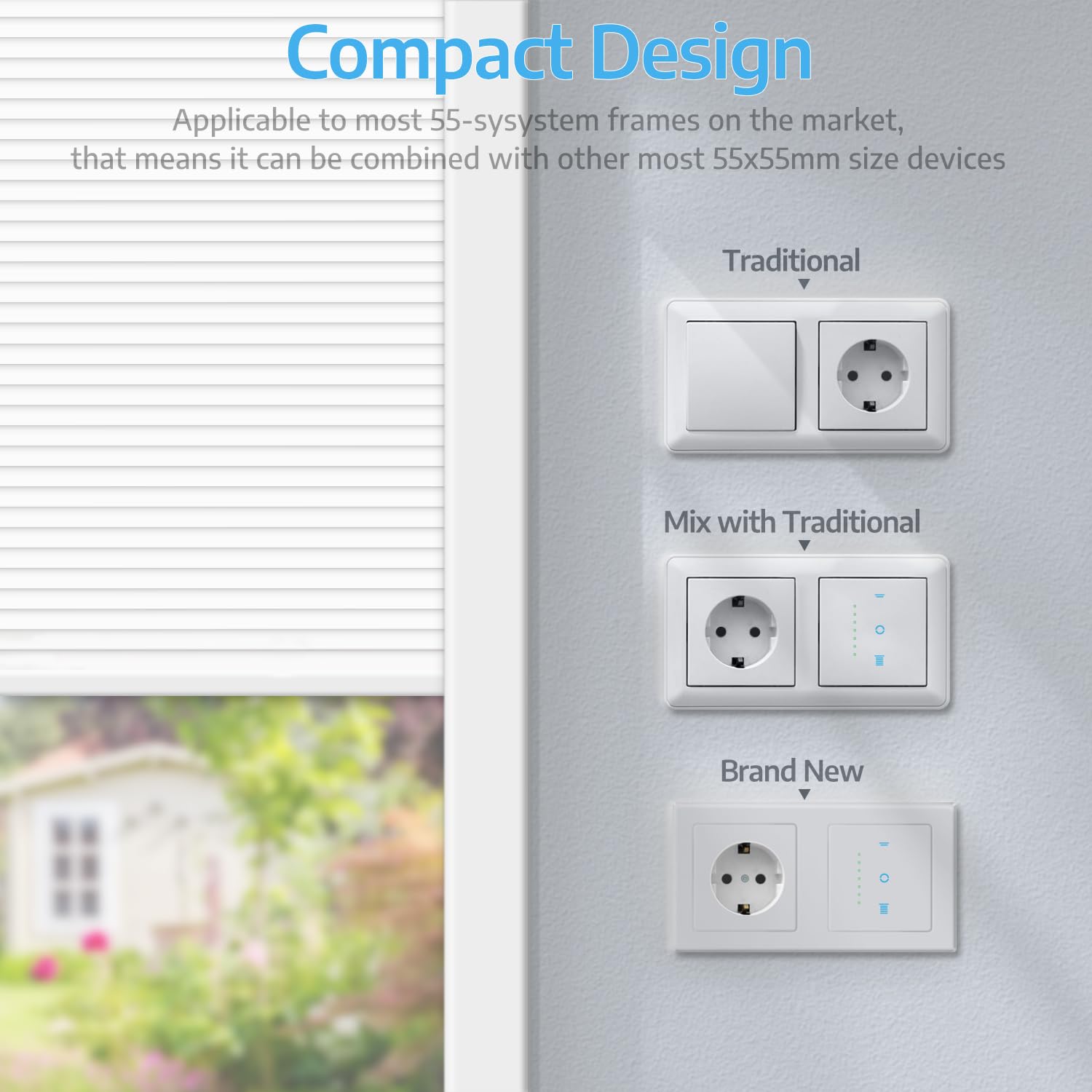 SMARTERCURRY Wlan Rolladenschalter Smart [7 Gen] 80 * 80mm Weiß 4 Stücke 9