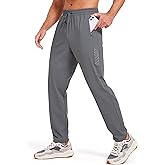 VEOBIKE Men's Athletic Joggers Pants Stretch Tapered Casual Track Pants Elastic Waist Workout Jogging Sweatpants Zip Pockets