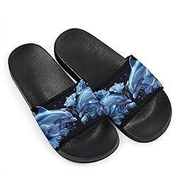 Howilath 3D Dolphin Flower Women's Slip-On Open Toe