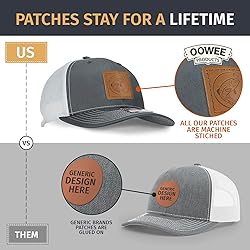 Fish Hook Leather Patch Hat | Machine-Stitched