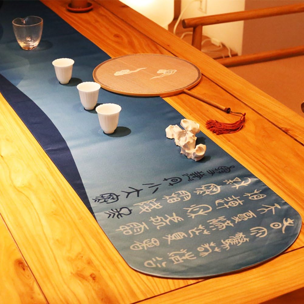 Restaurant Dining Table Decoration Table Runner,Waterproof Tea Table Tv Cabinet Fabric Table Runner-C 33x220cm(13x87inch)