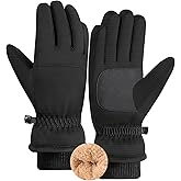 Jeniulet Waterproof Winter Gloves for Men Warm Ant-slip Touchscreen Ski Snow Cycling Running Cold Weather Long Fleece Lining