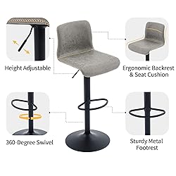 HeuGah Swivel Bar Stools Set of 4, Counter Height