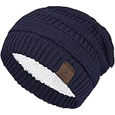 Durio Womens Knit Beanie Winter Thick Solid Fleece Lined Beanie Hats for Women Men Unisex Warm Skiing Beanies