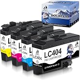 DOUBLE D LC404 Ink Cartridges Compatible Replacement for Brother LC404 LC404XL use with Brother MFC-J1205W, MFC-J1205W XL, MFC-J1215W Printer (4 Pack-BCMY)