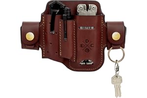 1791 EDC Multitool Sheath, Leather EDC Organizer, Belt Pouch Fits Multitool, Knife, Pen, Keys - Compatible with Heavy Duty Leatherman, Gerber and SOG