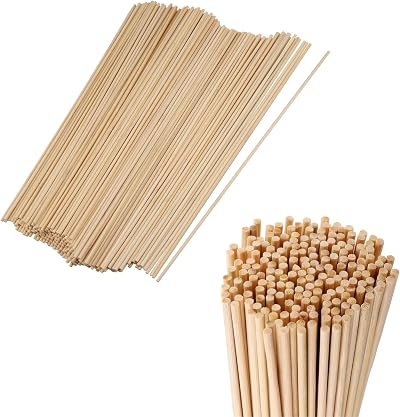 Huiguli 200 Pcs Square Wooden Sticks 30cm 3mm Natural Dowels Craft Rods