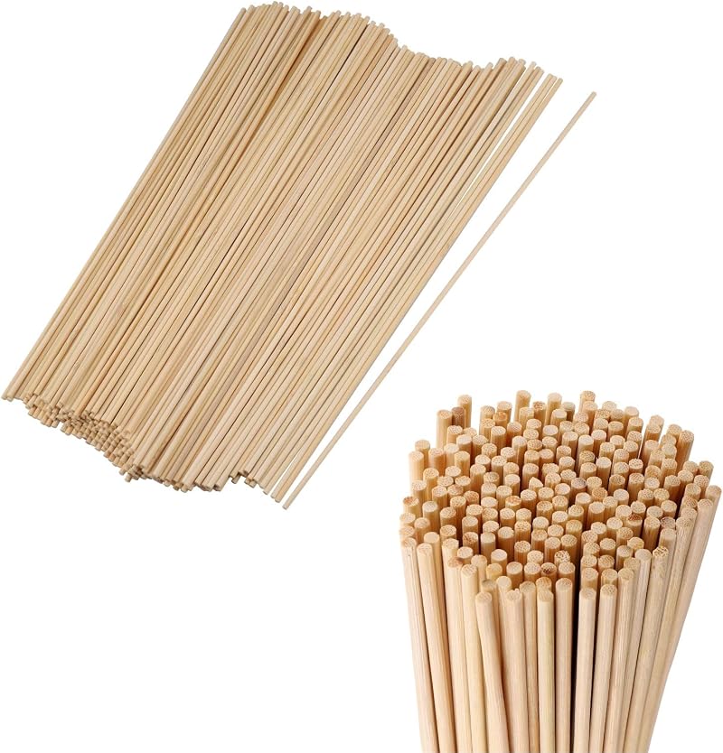 Huiguli 200 Pcs Square Wooden Sticks 30cm 3mm Natural Dowels Craft Rods