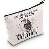 LEVLO Vulture Cosmetic Makeup Bag Vulture Lover Gift Vultures Are Awesome Makeup Zipper Pouch Bag For Vulture Fans (Vultures Are Awesome)