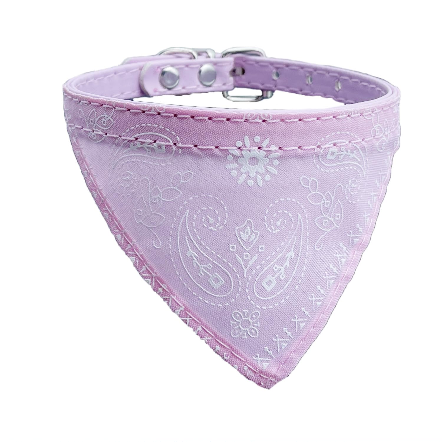 Newtensina Fashion Dog Bandana Collar Boy Medium Bandana Puppy Bandana with Collar for Dogs - Pink - S