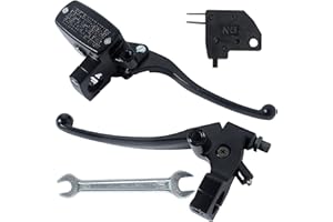 Stylemafia Universal Motorcycle 1" 25mm Handlebar Right Brake Master Cylinder & Left Clutch Lever Kit Compatible with Honda Kawasaki Suzuki Yamaha (Black