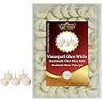 Yogic Mantra Vanaspati Ghee Wicks (50 Pcs. Diya Batti) Handmade Ghee Dipped Cotton Wicks Jyot for Aarti, Home Puja, Diwali Pooja, Daily Pujan Jyoti & Havan Yagya Samagri