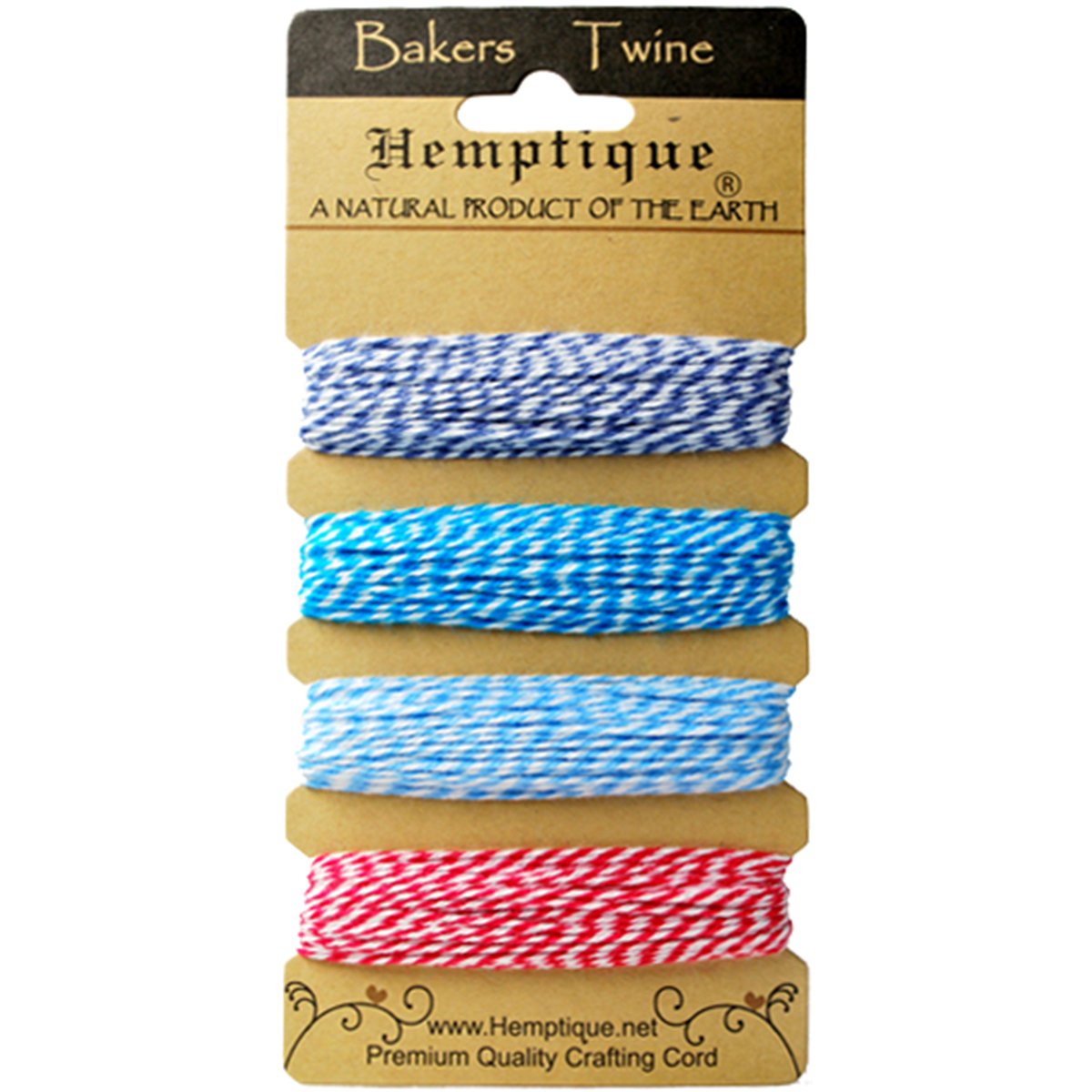 Hemptique Bakers Twine Card 2ply Berrylicious, Cotton, one size