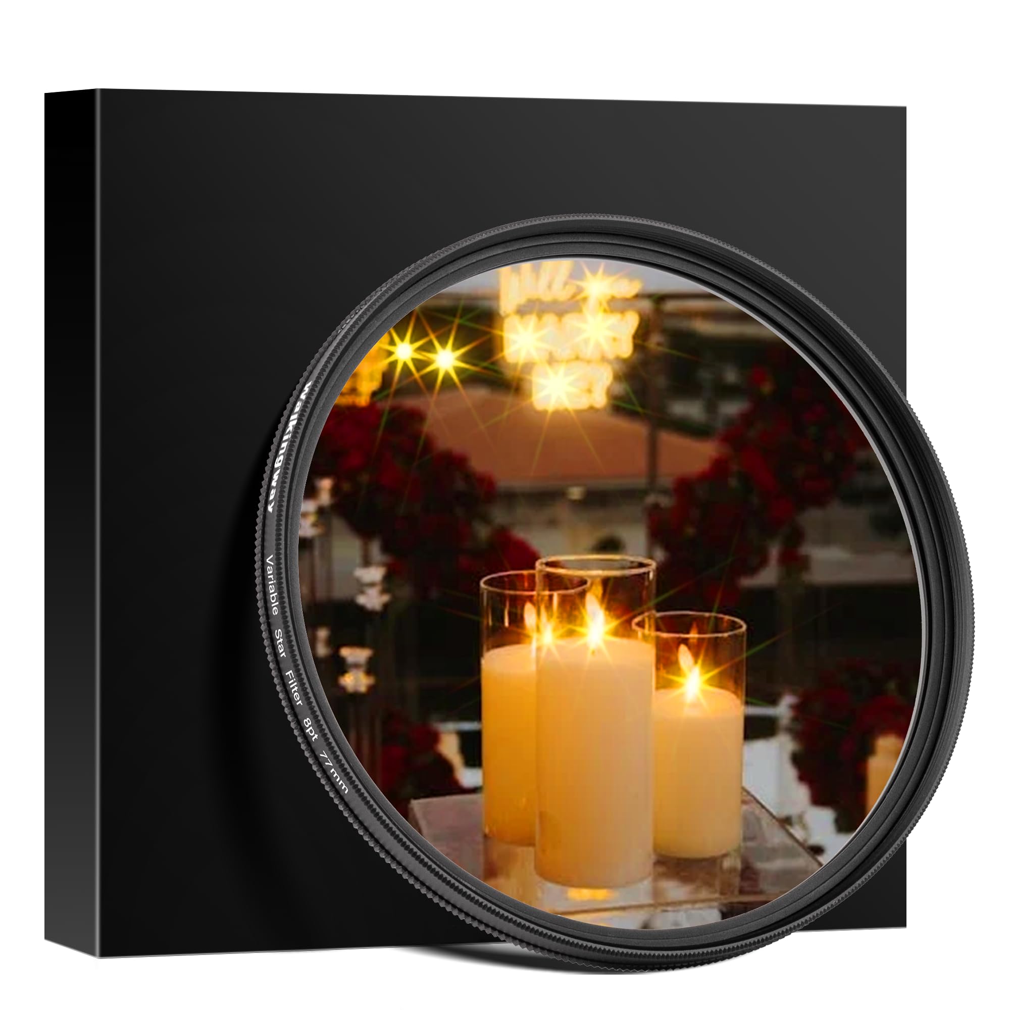 Walking Way 8-Point Star Filter - 58MM Variable Twinkle Effect - Slim Sparkling Effect Lens