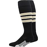 MadSportsStuff 3-Stripe Softball Socks - USA Made - Long Over the Calf Team Socks for Girls, Boys, Women & Men