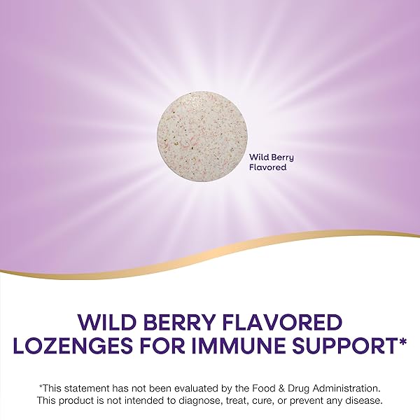 NATURE’S WAY ZINC LOZENGES WITH VITAMIN C & ECHINACEA, ZINC SUPPLEMENTS FOR MEN AND WOMEN, IMMUNE SUPPORT*, WILD BERRY FLAVOR, 60 LOZENGES (PACKAGING MAY VARY)
