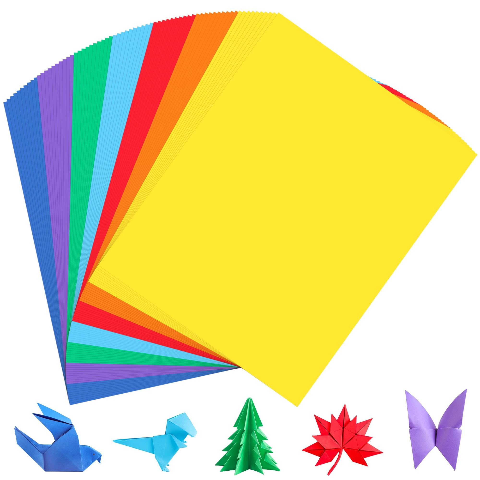 Colored Cardstock - 8.5 x 11 inch / 70 Sheets / 7 Colors Paper 65Ib 180g UAP01