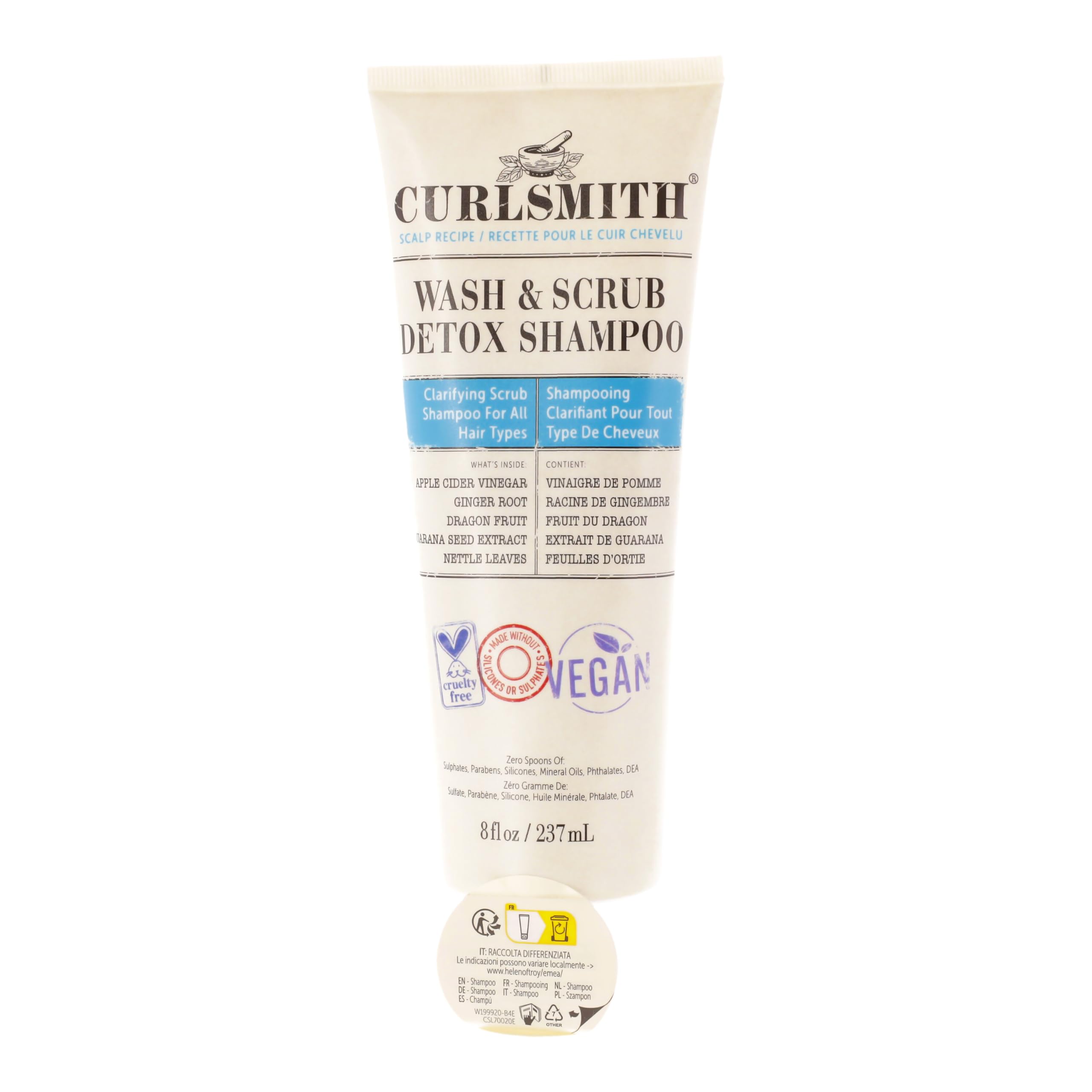 CURLSMITH Detox Shampoo - Clarifying Shampoo for All Hair Types - Removes Build-Up to Refresh & Revive Curls (8 oz)