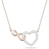Swarovski Infinity Heart Jewelry Collection, Necklaces and Bracelets, Rose Gold & Rhodium Tone Finish, Clear Crystals