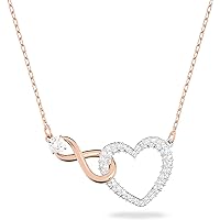Swarovski Women's Infinity Heart Jewelry Collection, Rose Gold Tone & Rhodium Finish, Clear Crystals