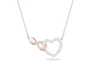 Swarovski Women's Infinity Heart Jewelry Collection, Rose Gold Tone & Rhodium Finish, Clear Crystals